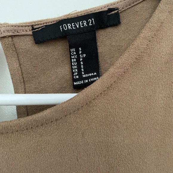 Forever 21 Suede Cropped Tank Top With Laser Cut Outs - Picture 3 of 3